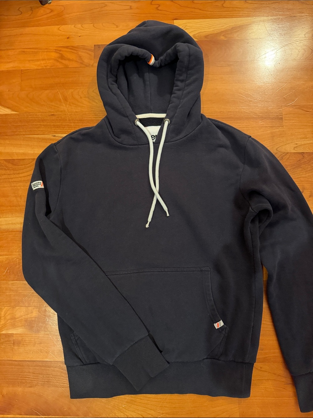 Superdry Athletics Japan Men’s Pullover Hoodie Navy Blue Size Small - LIKE NEW